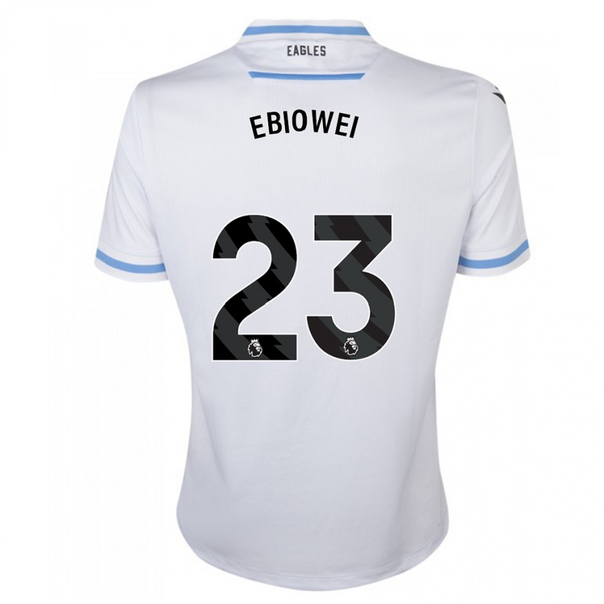 Kinder Fußball Malcolm Ebiowei #23 Weiß Auswärtstrikot Trikot 2023/24 T-Shirt Luxemburg