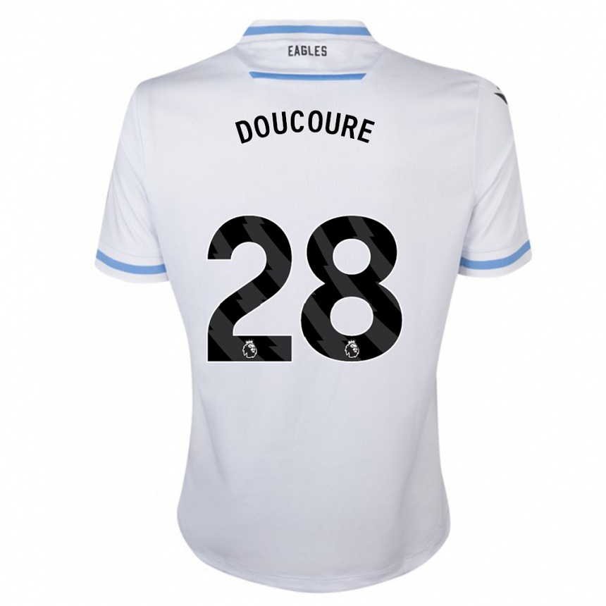 Kinder Fußball Cheick Doucouré #28 Weiß Auswärtstrikot Trikot 2023/24 T-Shirt Luxemburg