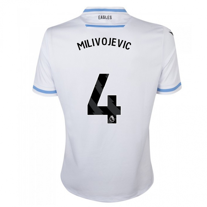 Kinder Fußball Luka Milivojevic #4 Weiß Auswärtstrikot Trikot 2023/24 T-Shirt Luxemburg