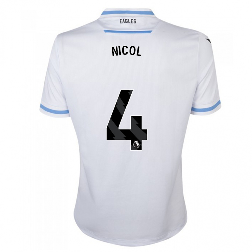 Kinder Fußball Leigh Nicol #4 Weiß Auswärtstrikot Trikot 2023/24 T-Shirt Luxemburg