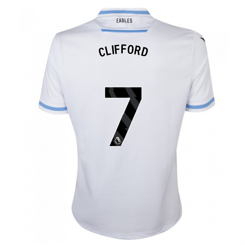 Kinder Fußball Charley Clifford #7 Weiß Auswärtstrikot Trikot 2023/24 T-Shirt Luxemburg