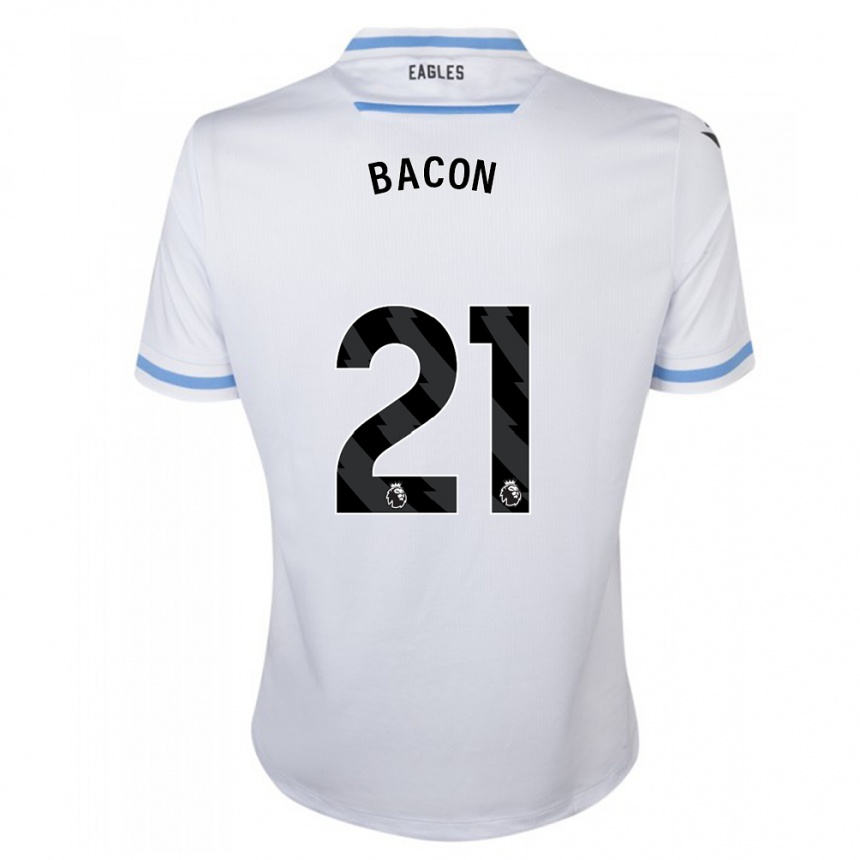 Kinder Fußball Skye Bacon #21 Weiß Auswärtstrikot Trikot 2023/24 T-Shirt Luxemburg