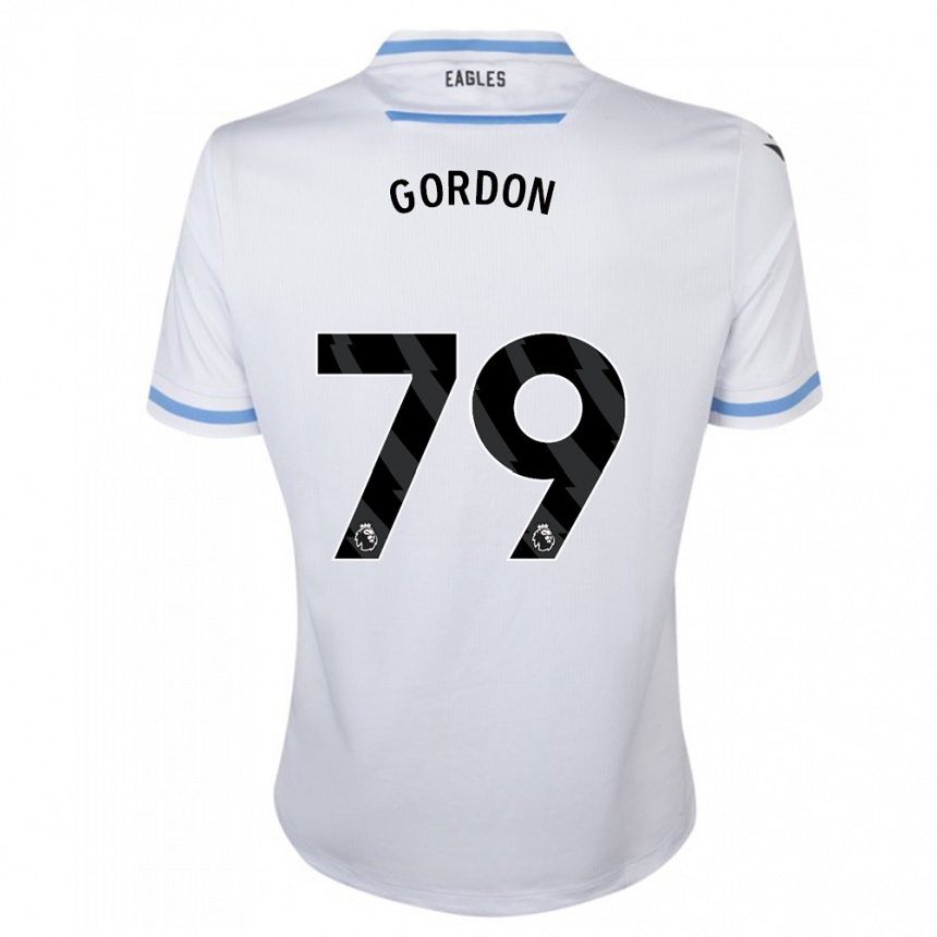 Kinder Fußball John-Kymani Gordon #79 Weiß Auswärtstrikot Trikot 2023/24 T-Shirt Luxemburg