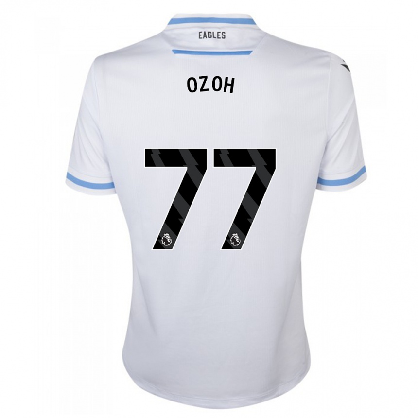 Kinder Fußball David Ozoh #77 Weiß Auswärtstrikot Trikot 2023/24 T-Shirt Luxemburg