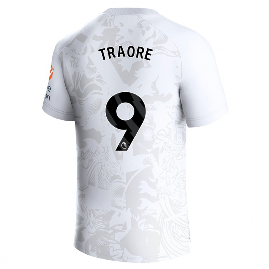 Kinder Fußball Bertrand Traoré #9 Weiß Auswärtstrikot Trikot 2023/24 T-Shirt Luxemburg