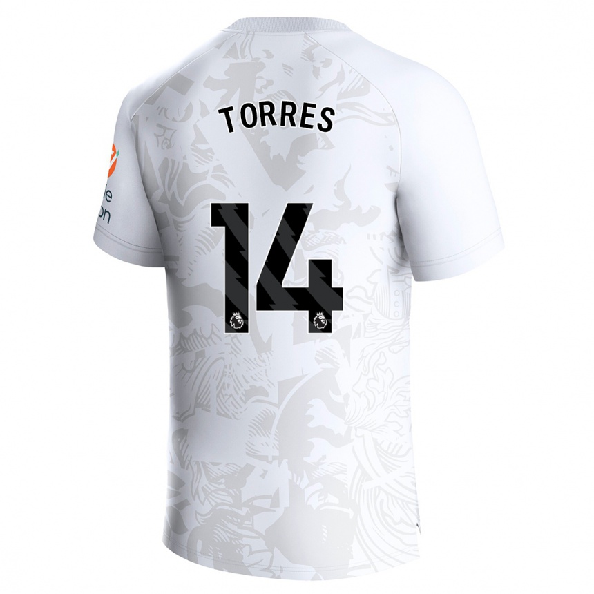 Kinder Fußball Pau Torres #14 Weiß Auswärtstrikot Trikot 2023/24 T-Shirt Luxemburg