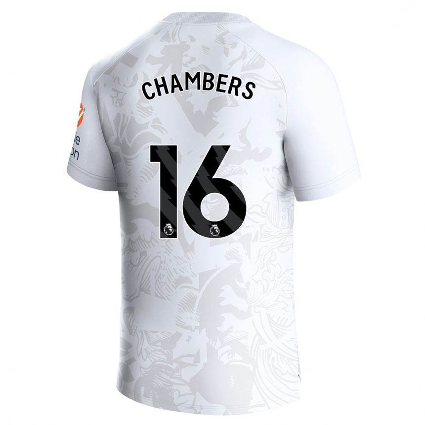 Kinder Fußball Calum Chambers #16 Weiß Auswärtstrikot Trikot 2023/24 T-Shirt Luxemburg