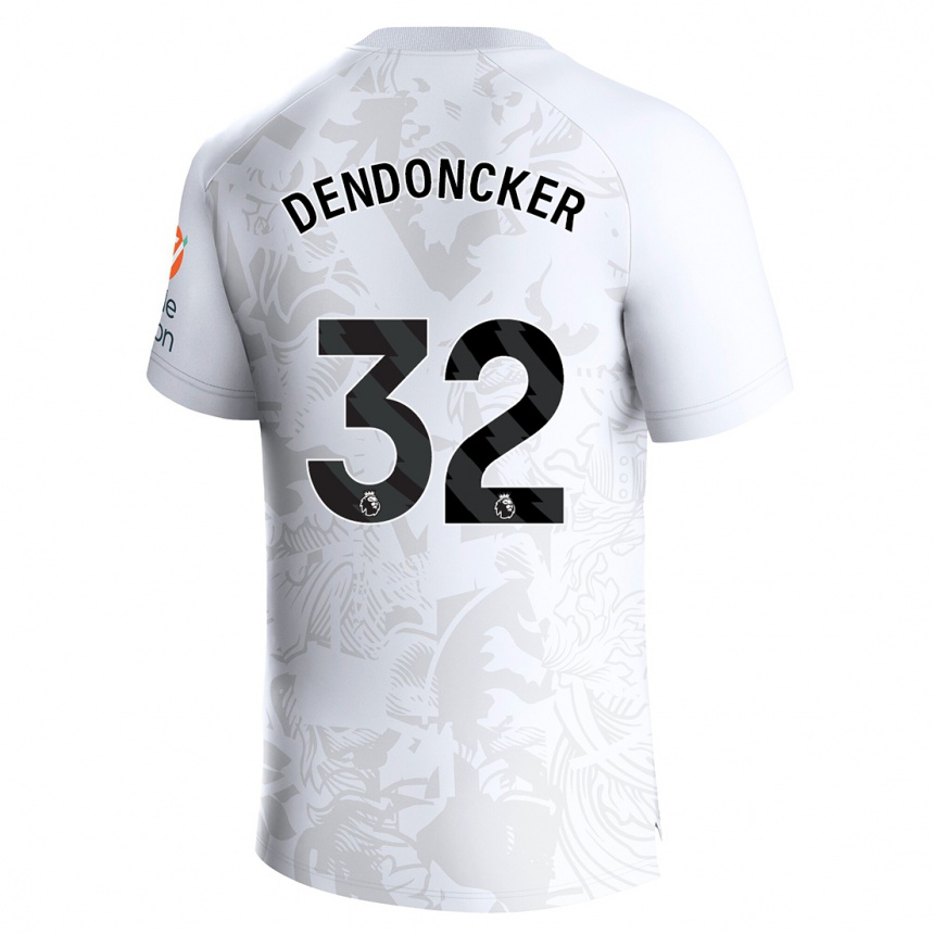 Kinder Fußball Leander Dendoncker #32 Weiß Auswärtstrikot Trikot 2023/24 T-Shirt Luxemburg