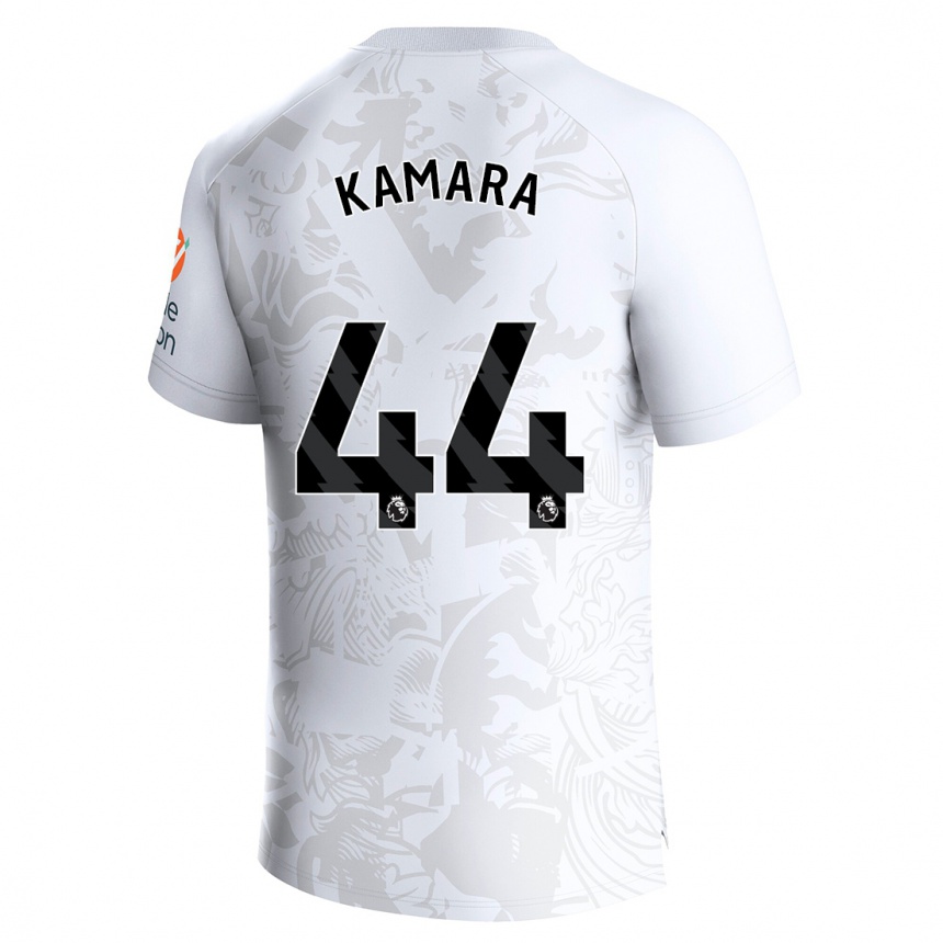 Kinder Fußball Boubacar Kamara #44 Weiß Auswärtstrikot Trikot 2023/24 T-Shirt Luxemburg