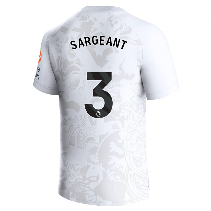 Kinder Fußball Meaghan Sargeant #3 Weiß Auswärtstrikot Trikot 2023/24 T-Shirt Luxemburg