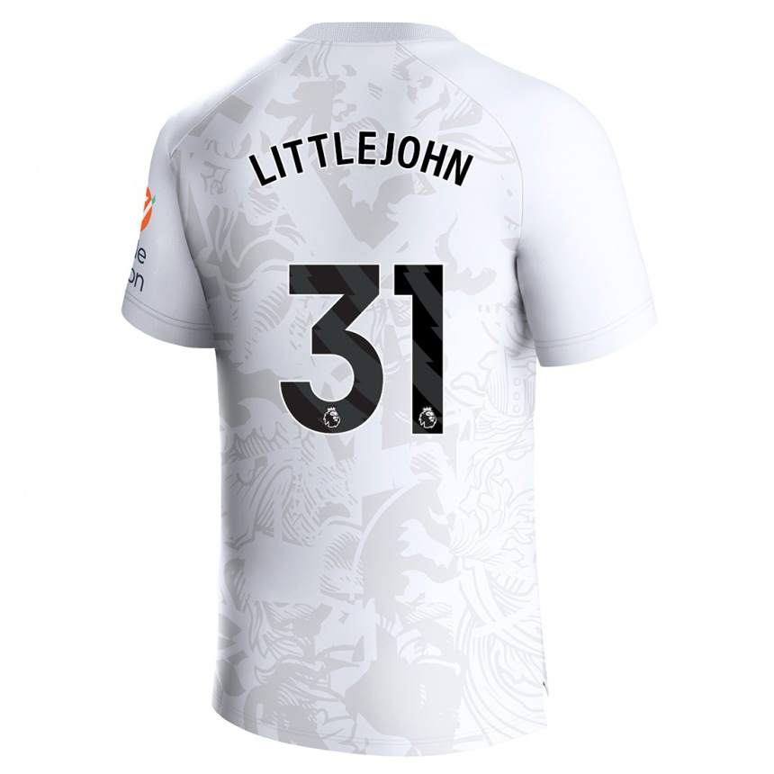 Kinder Fußball Ruesha Littlejohn #31 Weiß Auswärtstrikot Trikot 2023/24 T-Shirt Luxemburg