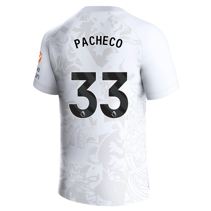 Kinder Fußball Maz Pacheco #33 Weiß Auswärtstrikot Trikot 2023/24 T-Shirt Luxemburg
