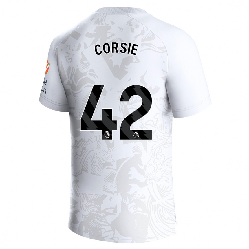 Kinder Fußball Rachel Corsie #42 Weiß Auswärtstrikot Trikot 2023/24 T-Shirt Luxemburg