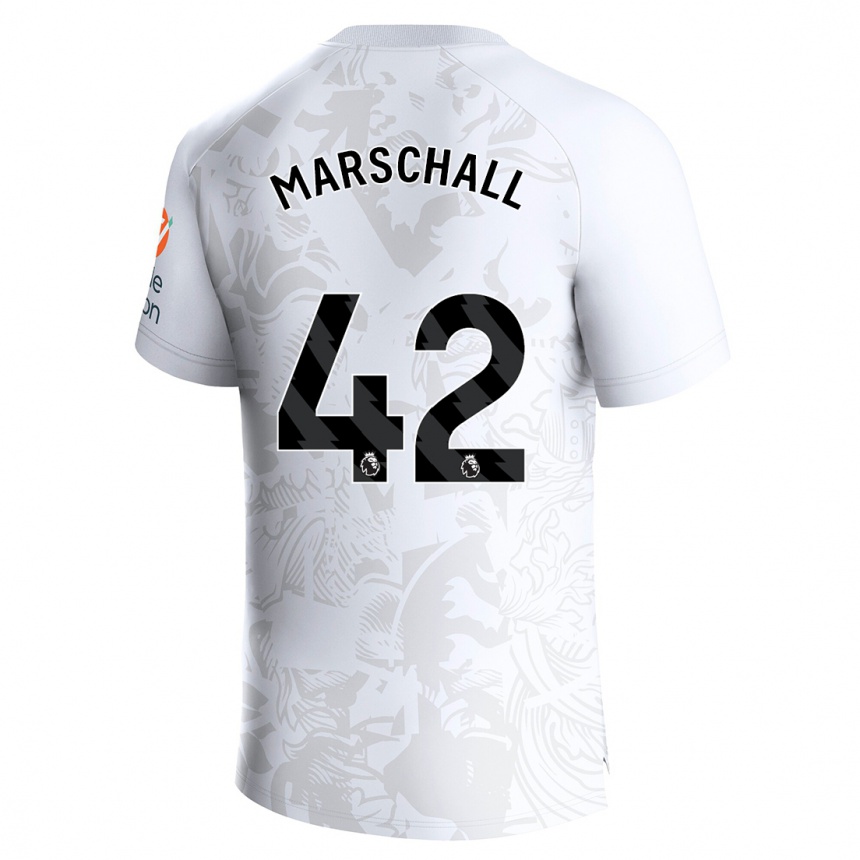 Kinder Fußball Filip Marschall #42 Weiß Auswärtstrikot Trikot 2023/24 T-Shirt Luxemburg