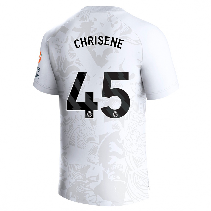 Kinder Fußball Ben Chrisene #45 Weiß Auswärtstrikot Trikot 2023/24 T-Shirt Luxemburg