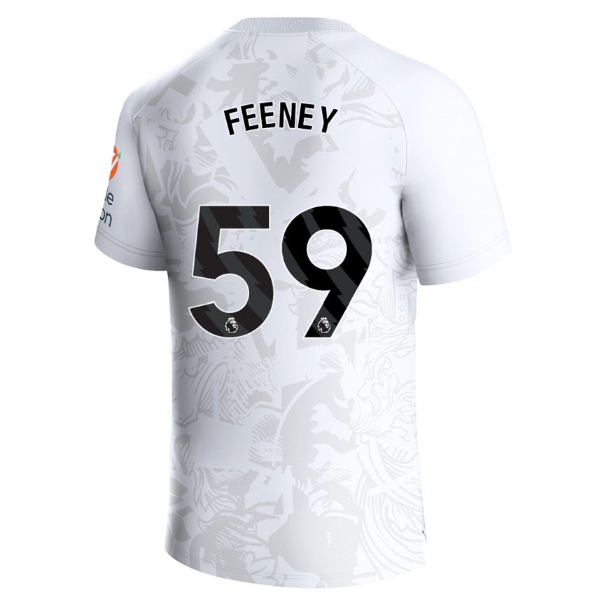 Kinder Fußball Josh Feeney #59 Weiß Auswärtstrikot Trikot 2023/24 T-Shirt Luxemburg