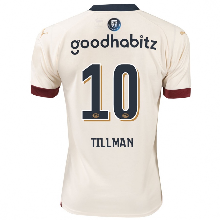 Kinder Fußball Malik Tillman #10 Cremefarben Auswärtstrikot Trikot 2023/24 T-Shirt Luxemburg