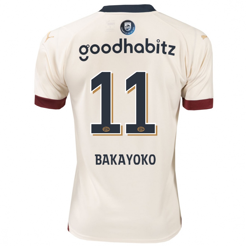 Kinder Fußball Johan Bakayoko #11 Cremefarben Auswärtstrikot Trikot 2023/24 T-Shirt Luxemburg