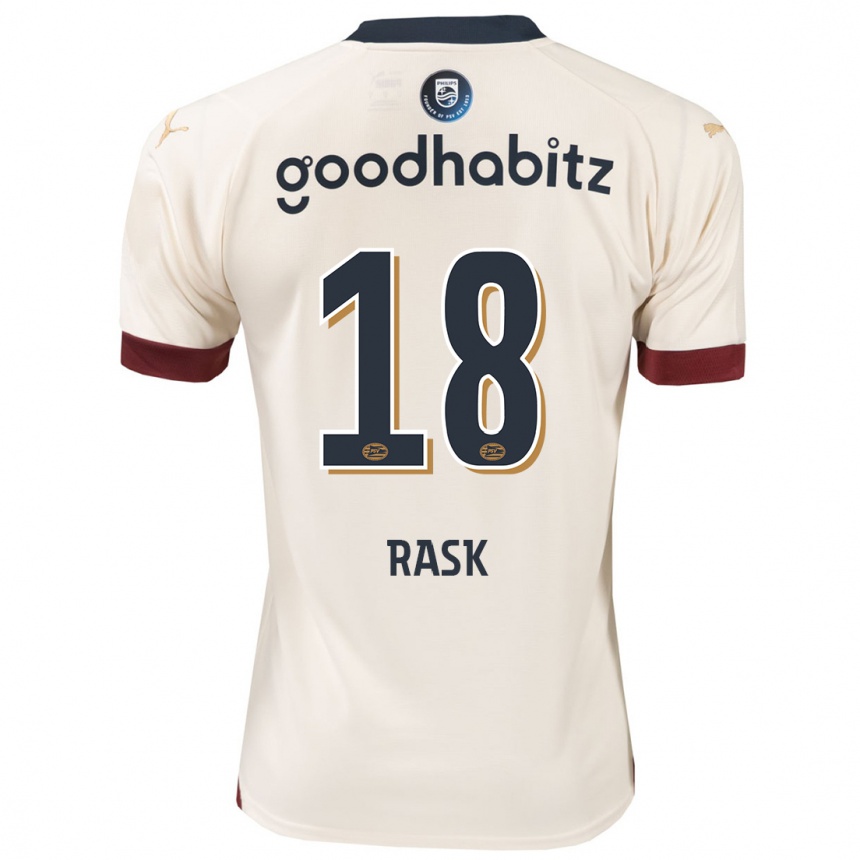 Kinder Fußball Caroline Rask #18 Cremefarben Auswärtstrikot Trikot 2023/24 T-Shirt Luxemburg