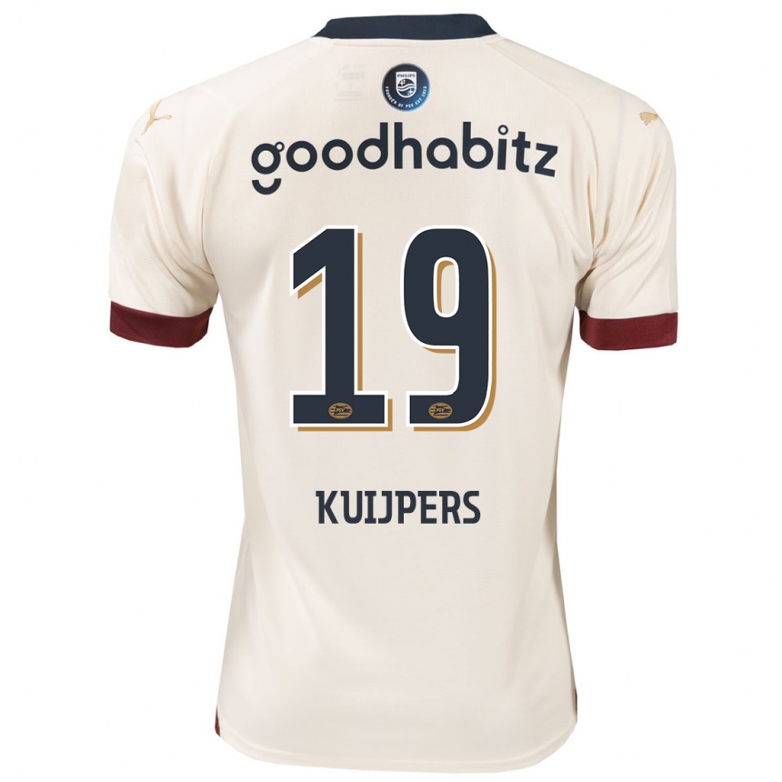 Kinder Fußball Jeslynn Kuijpers #19 Cremefarben Auswärtstrikot Trikot 2023/24 T-Shirt Luxemburg