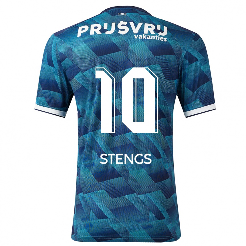 Kinder Fußball Calvin Stengs #10 Blau Auswärtstrikot Trikot 2023/24 T-Shirt Luxemburg