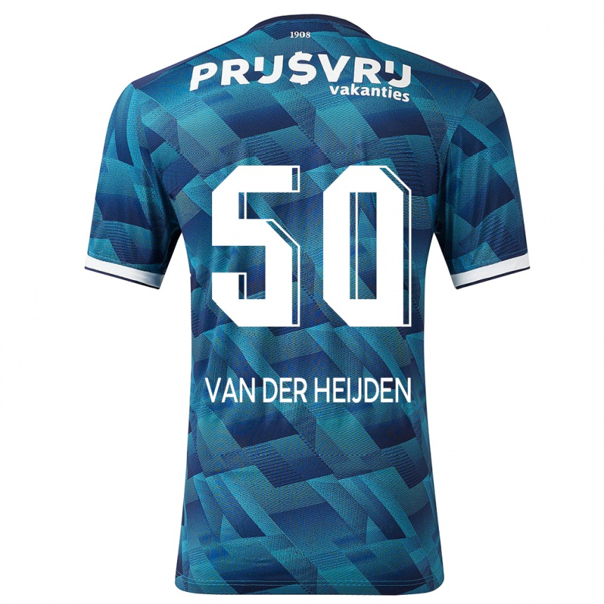 Kinder Fußball Délano Van Der Heijden #50 Blau Auswärtstrikot Trikot 2023/24 T-Shirt Luxemburg