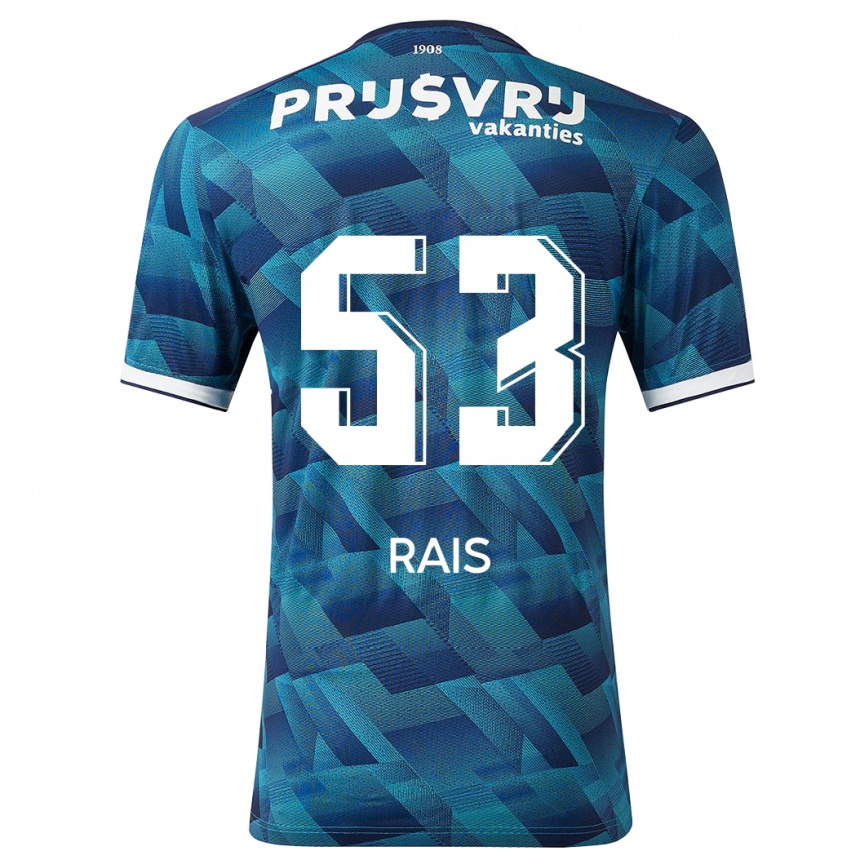 Kinder Fußball Amir Rais #53 Blau Auswärtstrikot Trikot 2023/24 T-Shirt Luxemburg