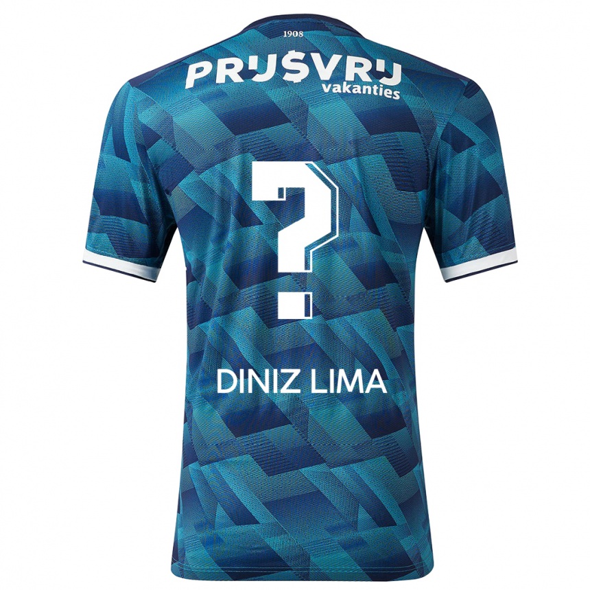 Kinder Fußball Lucas Diniz Lima #0 Blau Auswärtstrikot Trikot 2023/24 T-Shirt Luxemburg