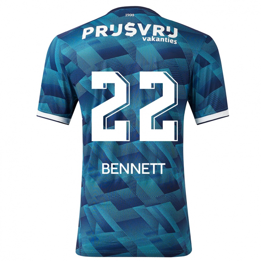 Kinder Fußball Walter Bennett #22 Blau Auswärtstrikot Trikot 2023/24 T-Shirt Luxemburg