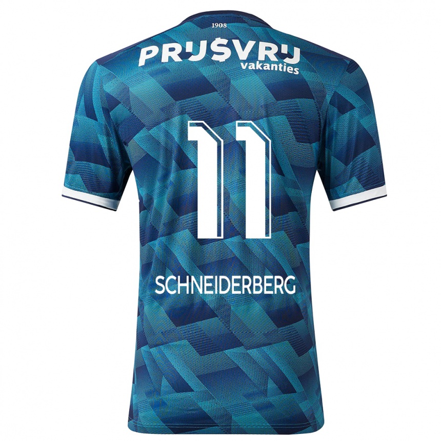 Kinder Fußball July Schneiderberg #11 Blau Auswärtstrikot Trikot 2023/24 T-Shirt Luxemburg