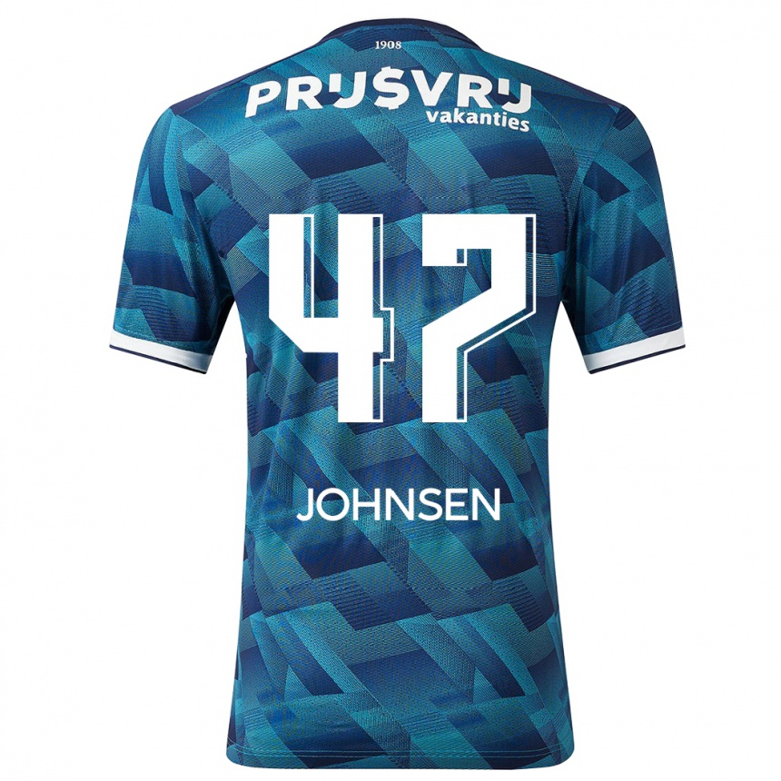 Kinder Fußball Mikael Torset Johnsen #47 Blau Auswärtstrikot Trikot 2023/24 T-Shirt Luxemburg