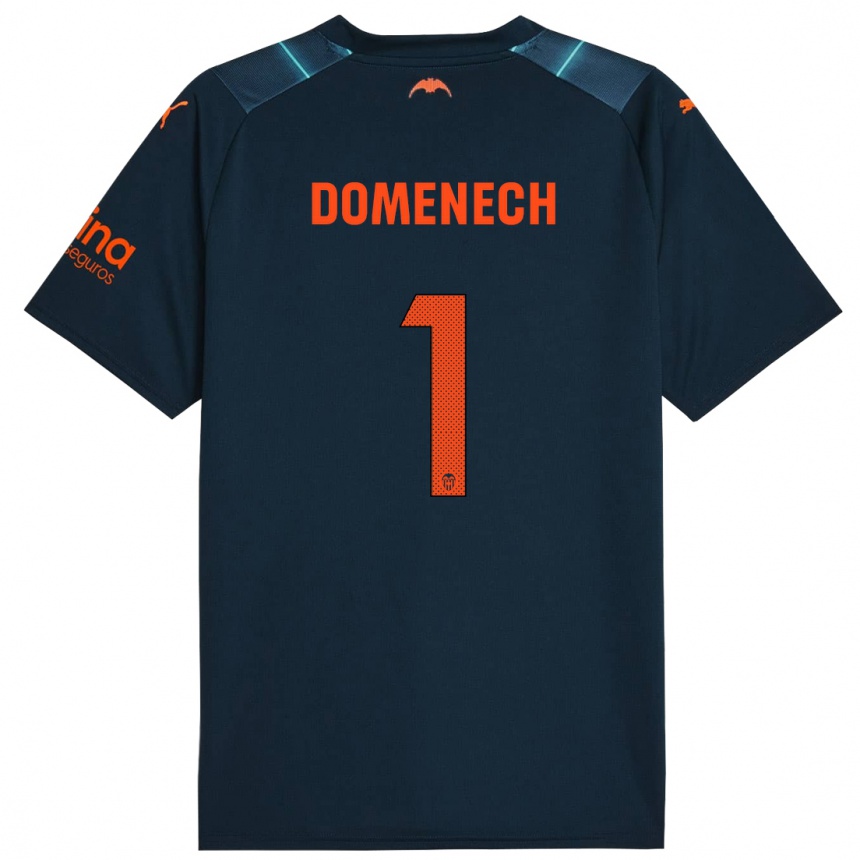 Kinder Fußball Jaume Doménech #1 Marineblau Auswärtstrikot Trikot 2023/24 T-Shirt Luxemburg