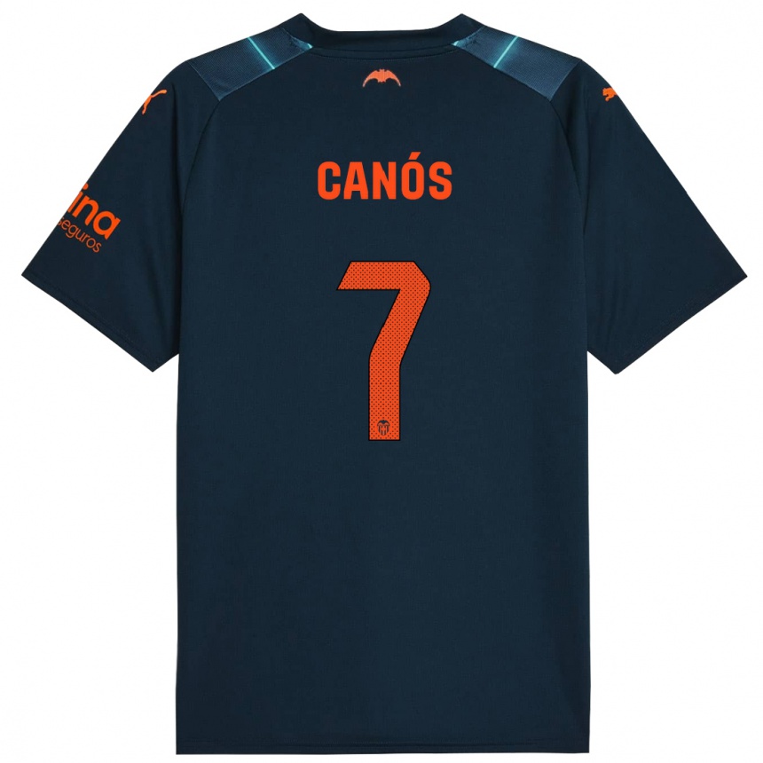 Kinder Fußball Sergi Canós #7 Marineblau Auswärtstrikot Trikot 2023/24 T-Shirt Luxemburg