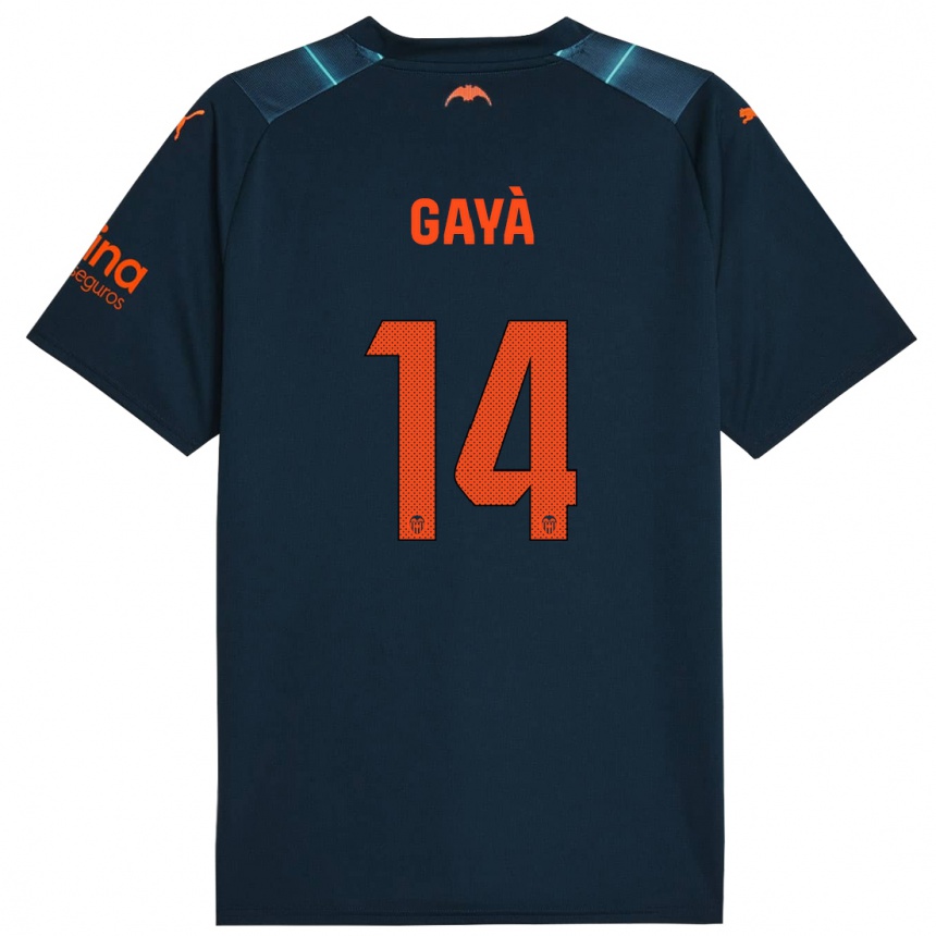 Kinder Fußball José Gayà #14 Marineblau Auswärtstrikot Trikot 2023/24 T-Shirt Luxemburg