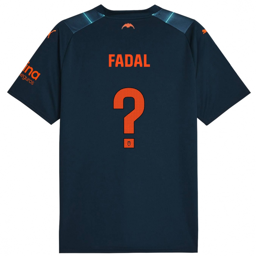 Kinder Fußball Ali Fadal #0 Marineblau Auswärtstrikot Trikot 2023/24 T-Shirt Luxemburg