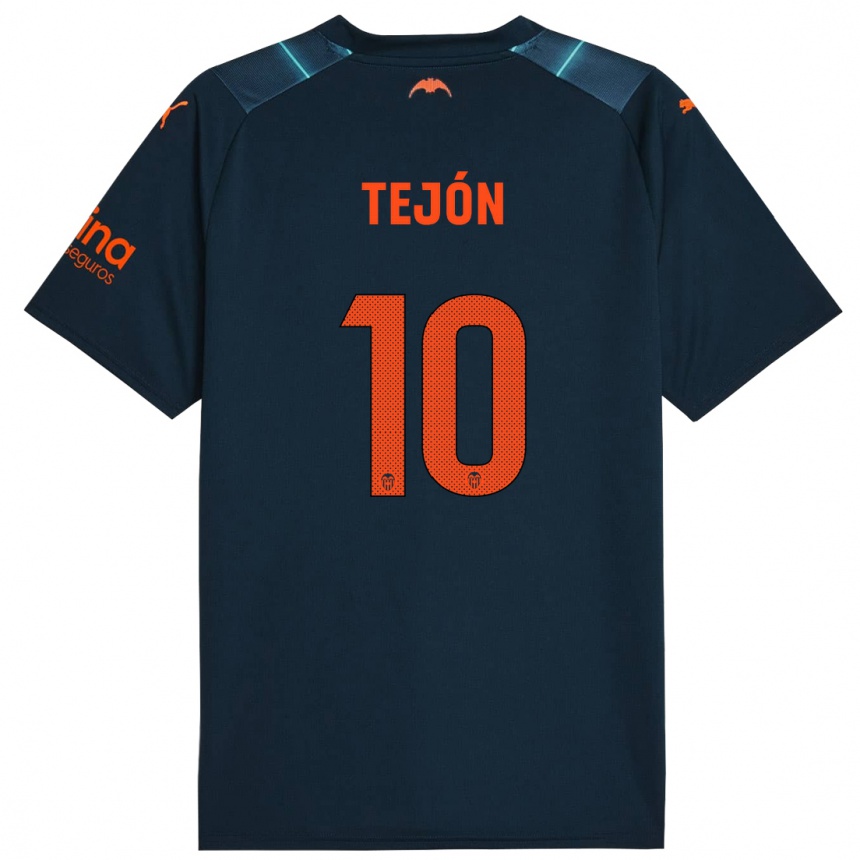 Kinder Fußball Martín Tejón #10 Marineblau Auswärtstrikot Trikot 2023/24 T-Shirt Luxemburg