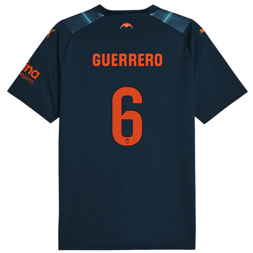 Kinder Fußball Paula Guerrero #6 Marineblau Auswärtstrikot Trikot 2023/24 T-Shirt Luxemburg