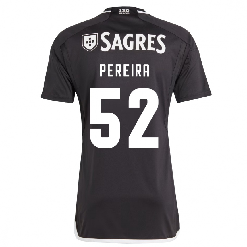 Kinder Fußball Henrique Pereira #52 Schwarz Auswärtstrikot Trikot 2023/24 T-Shirt Luxemburg