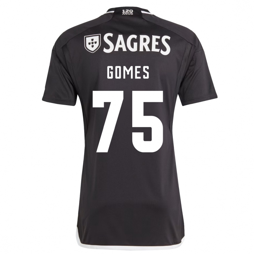 Kinder Fußball André Gomes #75 Schwarz Auswärtstrikot Trikot 2023/24 T-Shirt Luxemburg