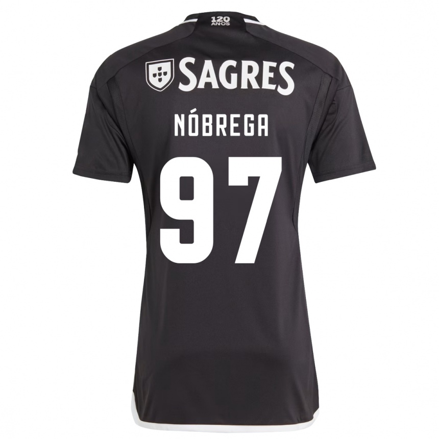 Kinder Fußball Ricardo Nóbrega #97 Schwarz Auswärtstrikot Trikot 2023/24 T-Shirt Luxemburg