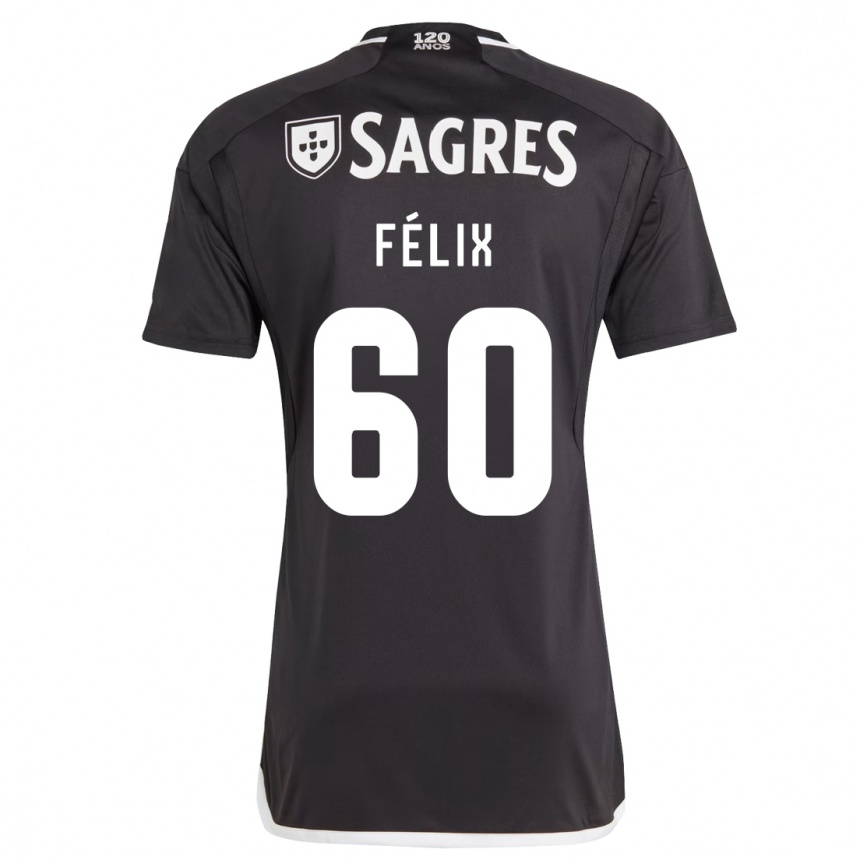 Kinder Fußball Nuno Félix #60 Schwarz Auswärtstrikot Trikot 2023/24 T-Shirt Luxemburg