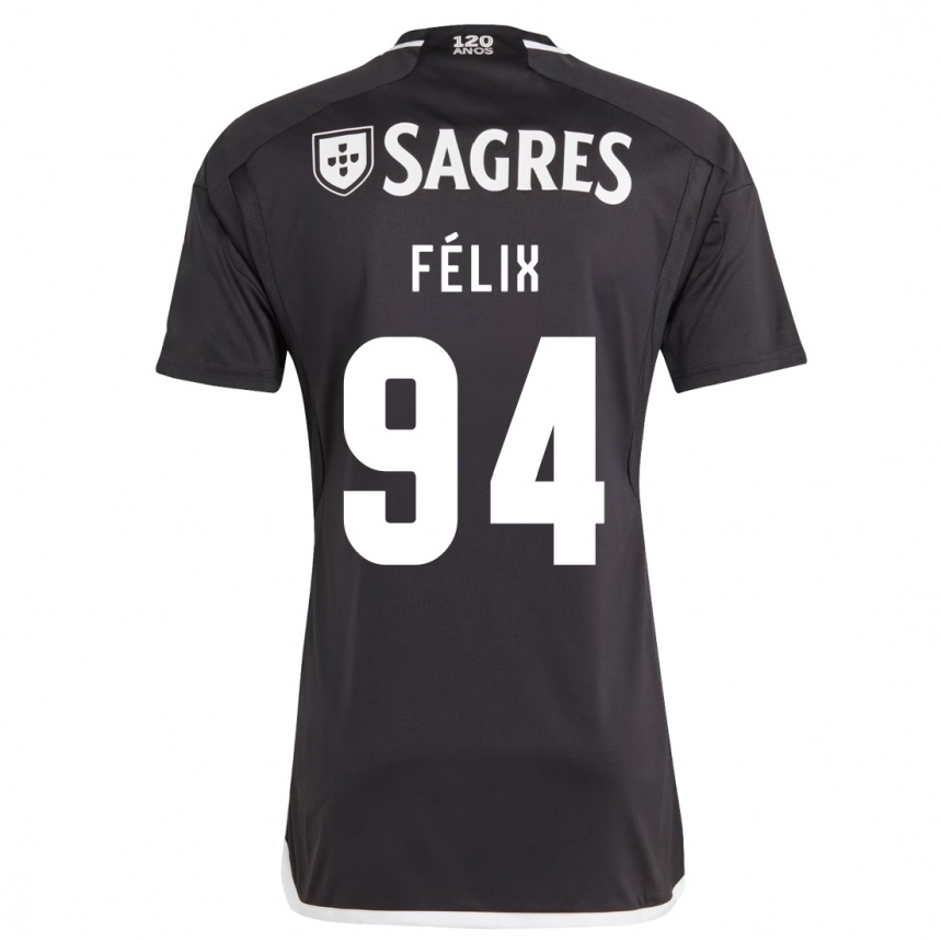 Kinder Fußball Hugo Félix #94 Schwarz Auswärtstrikot Trikot 2023/24 T-Shirt Luxemburg