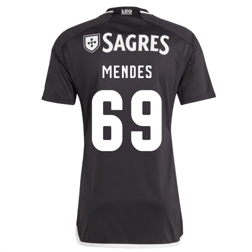 Kinder Fußball Vladimir Mendes #69 Schwarz Auswärtstrikot Trikot 2023/24 T-Shirt Luxemburg