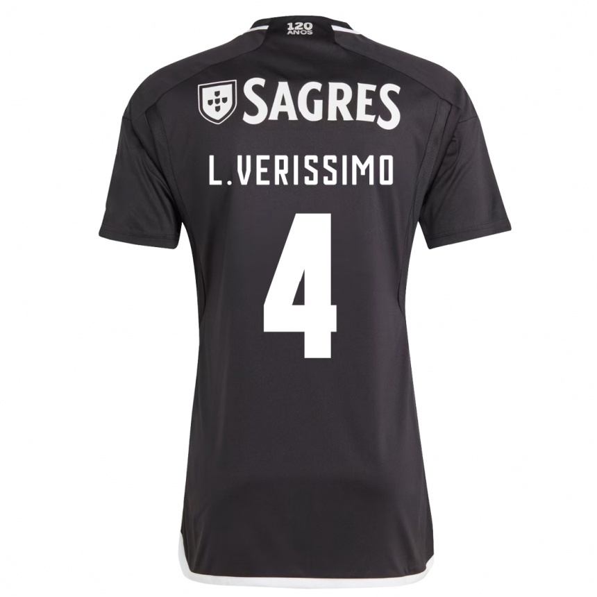 Kinder Fußball Lucas Verissimo #4 Schwarz Auswärtstrikot Trikot 2023/24 T-Shirt Luxemburg