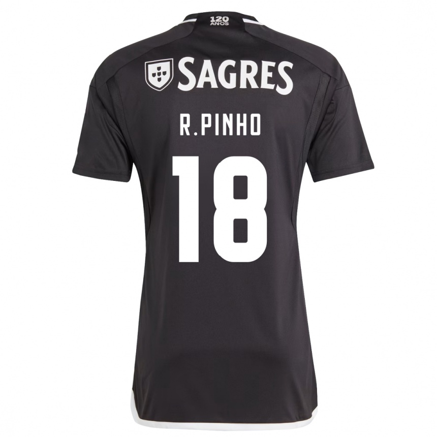 Kinder Fußball Rodrigo Pinho #18 Schwarz Auswärtstrikot Trikot 2023/24 T-Shirt Luxemburg