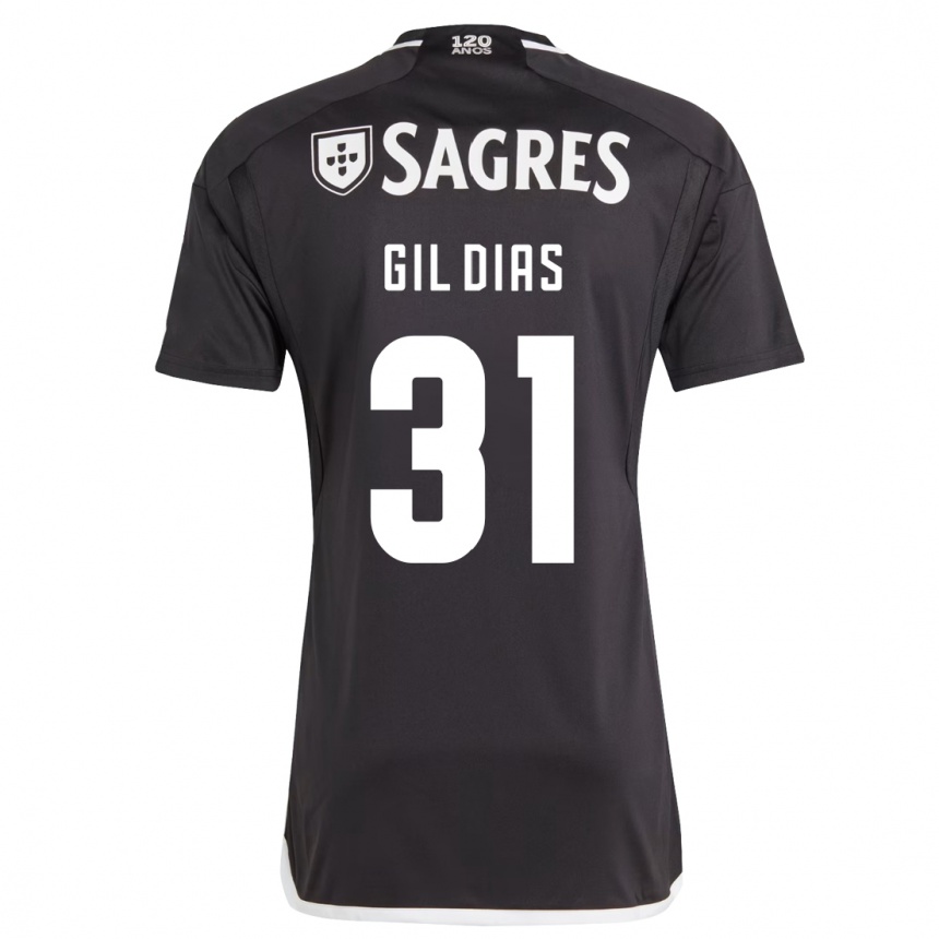 Kinder Fußball Gil Dias #31 Schwarz Auswärtstrikot Trikot 2023/24 T-Shirt Luxemburg