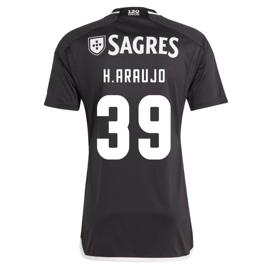 Kinder Fußball Henrique Araujo #39 Schwarz Auswärtstrikot Trikot 2023/24 T-Shirt Luxemburg