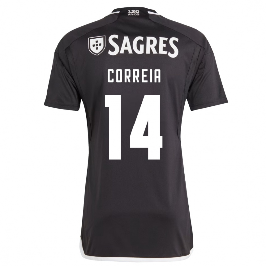 Kinder Fußball Carolina Correia #14 Schwarz Auswärtstrikot Trikot 2023/24 T-Shirt Luxemburg