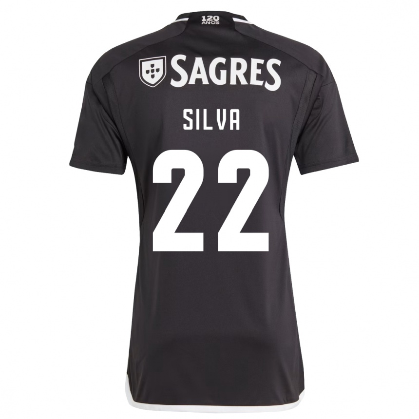 Kinder Fußball Amelia Silva #22 Schwarz Auswärtstrikot Trikot 2023/24 T-Shirt Luxemburg