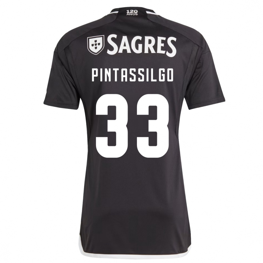 Kinder Fußball Lara Pintassilgo #33 Schwarz Auswärtstrikot Trikot 2023/24 T-Shirt Luxemburg